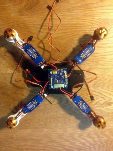 Frame with ESCs and MultiWii mounted