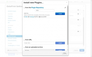 OctoPrint Plugin Manager showing M33-Fio