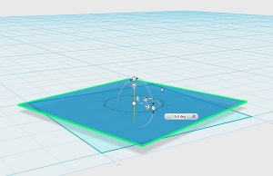 Second square offset 1mm up and rotated 15 degrees