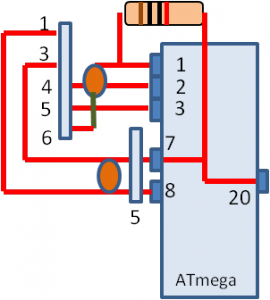 Board layout diagram showing GND connection routing