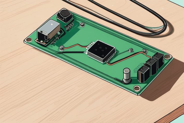完成品イメージ：ユニバーサル基板に組み上がったArduino互換機